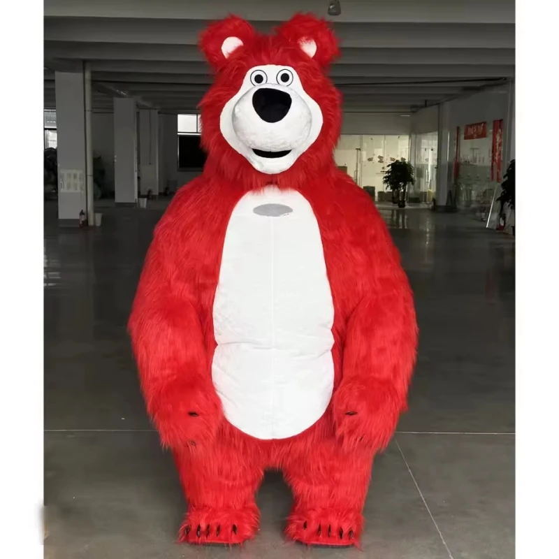 High Quality Brown Inflatable Green Mar tha Bear Mascot Costume 2m