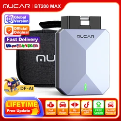 MUCAR BT200 MAX Free Update Global Version Auto OBD2 Scanner Full System Bidirectional 15 Reset CANFD Car Diagnostics Tools