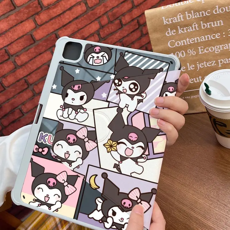 

Kawaii Kitty Ipad Tablet Case with Pen Slot for 2025 A16 11th Pro 21 22 11in Case 10th Gen 10.9in 9th 10.2in Kuromi Acrylic Case