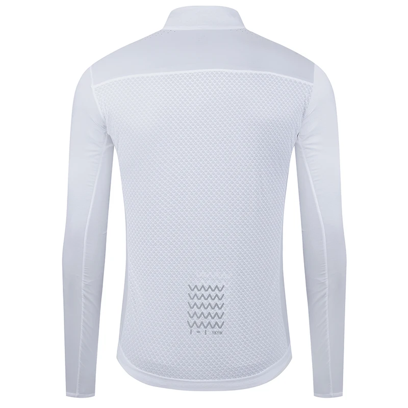 YKYW Herren winddichte wasserdichte Langarm-Radjacke YKK Doppelreißverschluss atmungsaktive MTB-Fahrradbekleidung Tops Pro Team Jersey – Detail 20