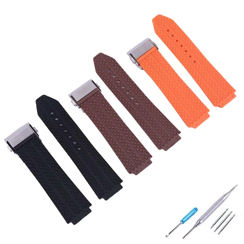 Men's rubber watch strap compatible with HUBLOT Big Bang 19mmx22mmx26mm outdoor sports silicone watch band wristbands chain