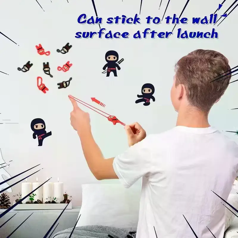 

10Pcs Funny Finger Ninja Launcher Slingshot Toys Kids Birthday Party Favors Pinata Filler Children Stretch Decompression Toy
