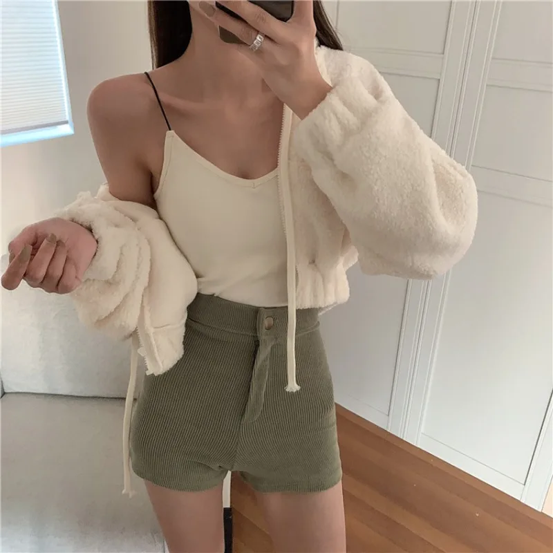 Hoodies Women Zip-up Casual All-match Solid Sweet Gentle Korean Fashion Simple Cropped Cozy Spring Female Clothing Y2k Popular