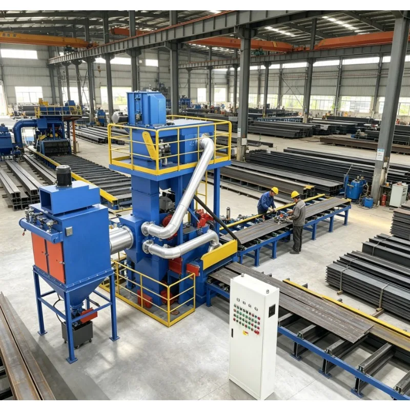 Factory Direct Roller Conveyor Shot Blasting Machine, CE Certified Through Type for Metal Steel Plate Pipe, Customized Industria