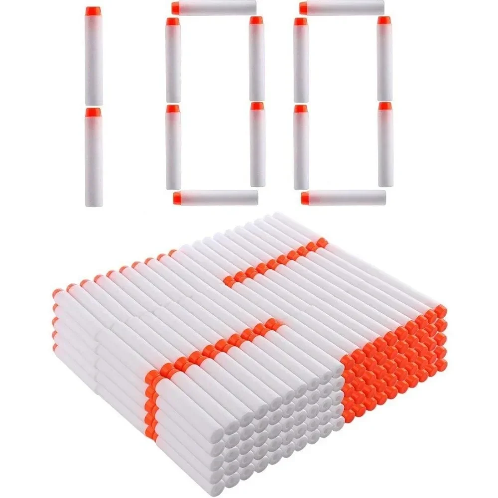 100pcs For Bullets EVA 7.2cm White Luminous Soft Bullet Hollow Hole Head For Toy Gun Accessories For Blasters