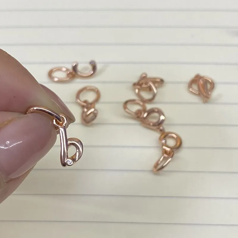 a-z 26 Small Letter DIY Jewelry Rose Gold Plated Free Combination Charm Bead Fit Original 925 Sterling Silver Bracelet