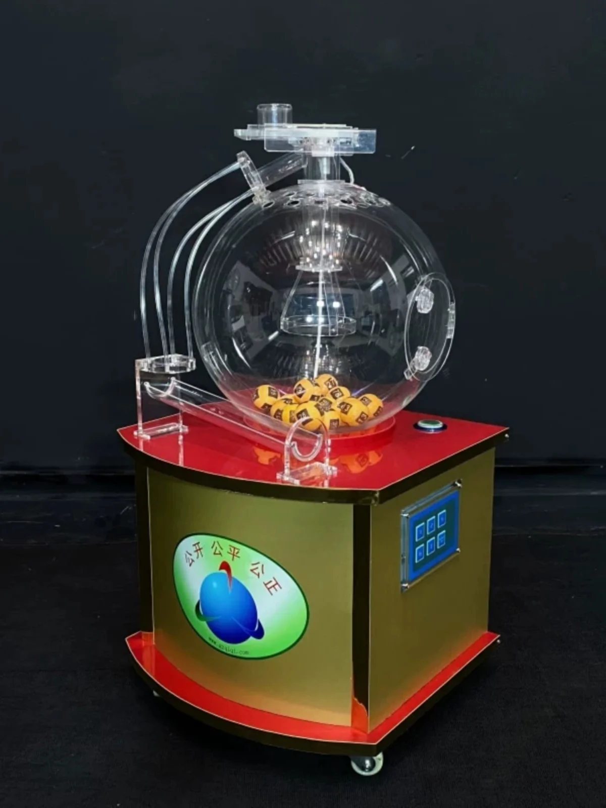 Blowing Ball Machine Blowing Air Shake Ball Electronic Lottery Rotary Table Automatic Lottery Machine Desktop Red PT350