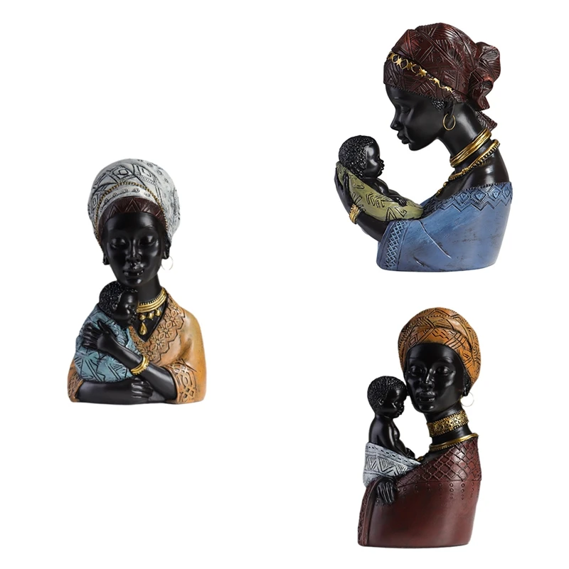 

Home Decor,African Art Sculpture,African Decor, Woman And Son Statue, Perfect For Living Room Tabletop Decoration