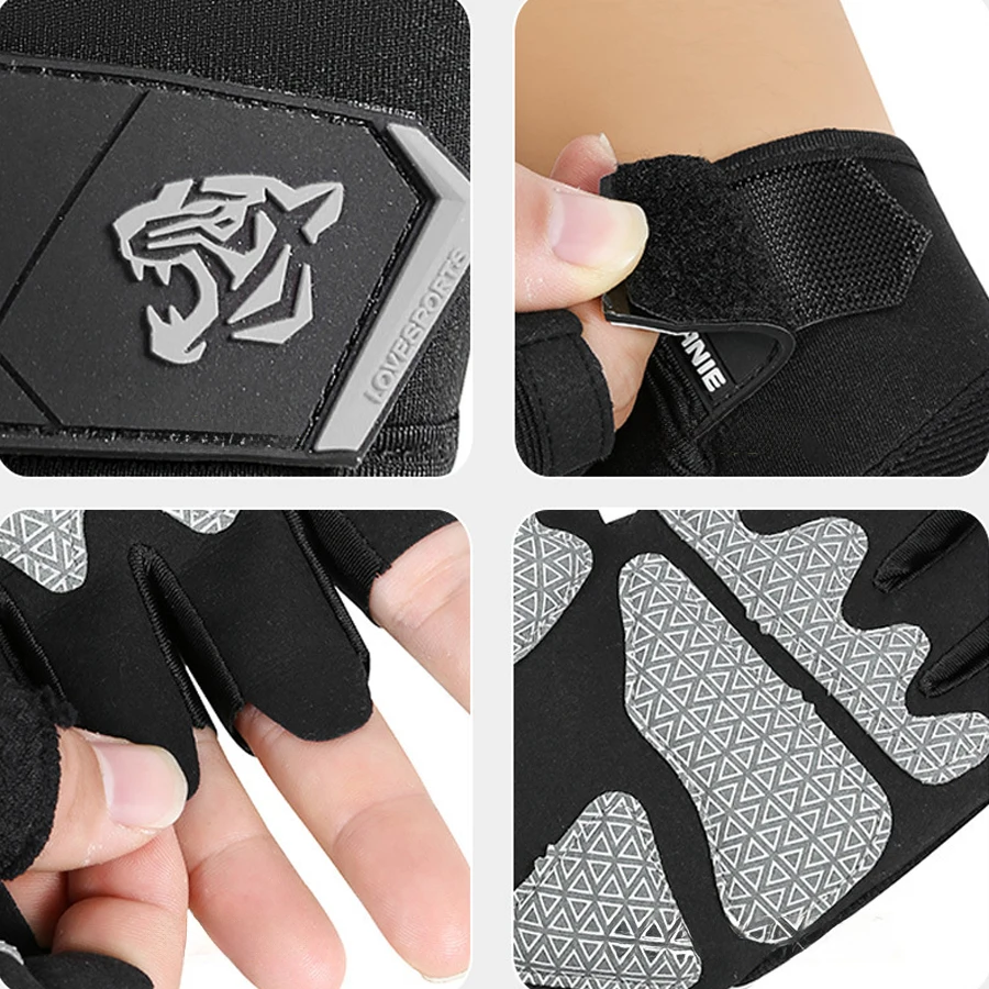 Half Finger Cycling Gloves Anti-slip Shock Absorption Breathable For Men Women MTB Road Bike Sports