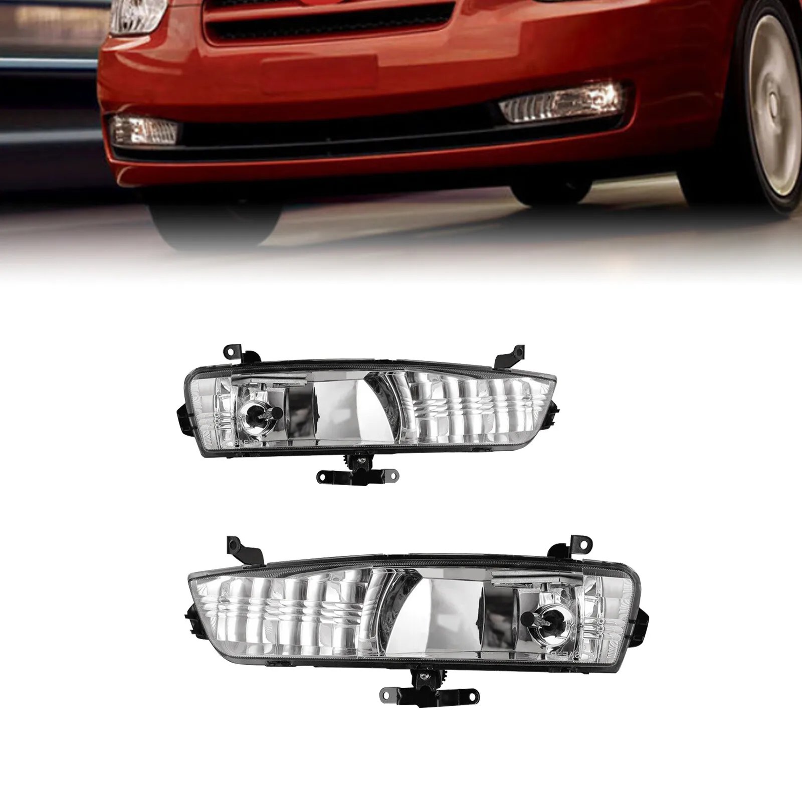 

Для Hyundai Accent 2007-2011 годов с прозрачными линзами, пара противотуманных фар, передняя лампа + провод + переключатель