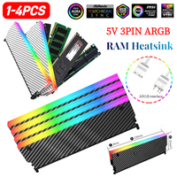 5V 3PIN ARGB RAM Heatsink Aluminum Alloy Memory Heat Sink with Thermal Silicone Pad for DDR2 DDR3 DDR4 DDR5 Desktop PC Memory