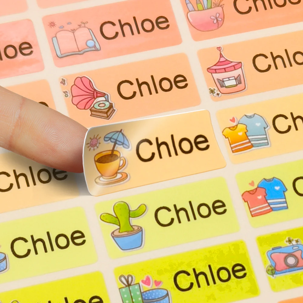 28X13mm custom name stickers Israel personalized name labels School stickers Waterproof children's stationery water bottle label
