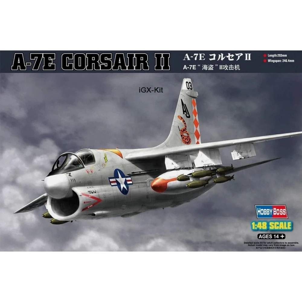 

HobbyBoss 80345 1/48 Scale US A7 A7E A-7E Corsair II Attack Plane Aircraft Plastic Assembly Model Building Kit Toy