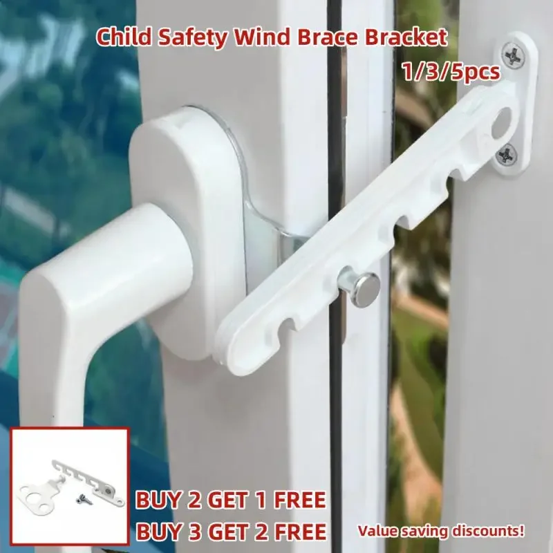 Window Ventilation Limiter Retainer Child Safety Wind Brace Bracket Plastic Steel Inner Opening Door And Window Limit Wind Hook