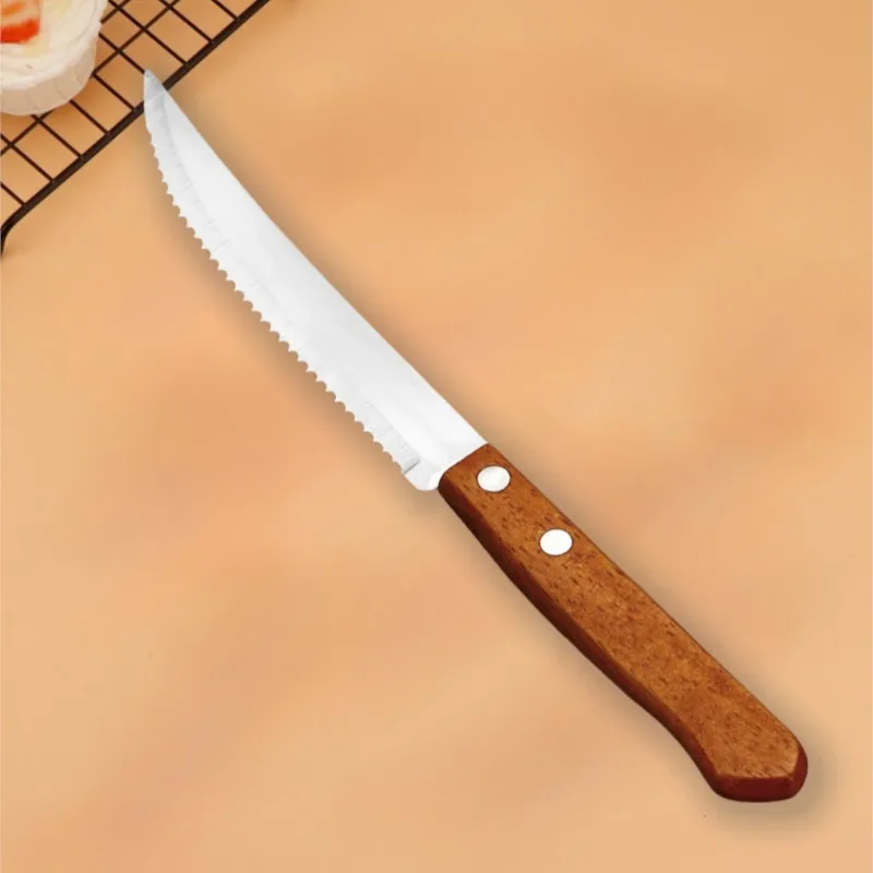 Wooden Handle Stainless Steel Dinnerware Set Portable Retro Knife Fork Spoon Cutlery Kitchen Tableware Steak Knife And Fork