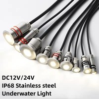 Mini LED IP68 Waterproof Stainless Steel Pool Underwater Light  DC12V 24V Stair Pathway Garden Deck Spotlight Underground Lamp