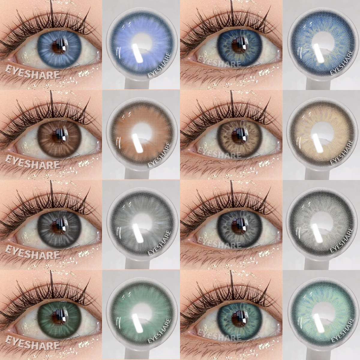 EYESHARE 1 Paar Kontaktlinsen für Augen, blaue Linsen, weiche Linsen, farbige Kosmetik, schöne Pupillenmode, braune Farblinsen