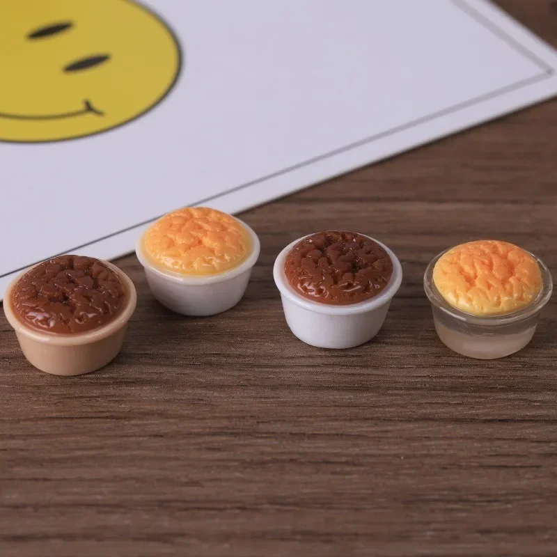 10Pcs Simulation Cheese Pudding, DIY Fake Food Miniature, Dollhouse Kitchen Scene Decor Accessories