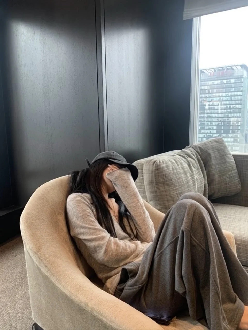 Coreano Sle ey V-Ne Lungo Sve Top lavorato a maglia Donna Autunno Inverno Slim Fit Strato base irt Abbigliamento interno T-irt di colore puro