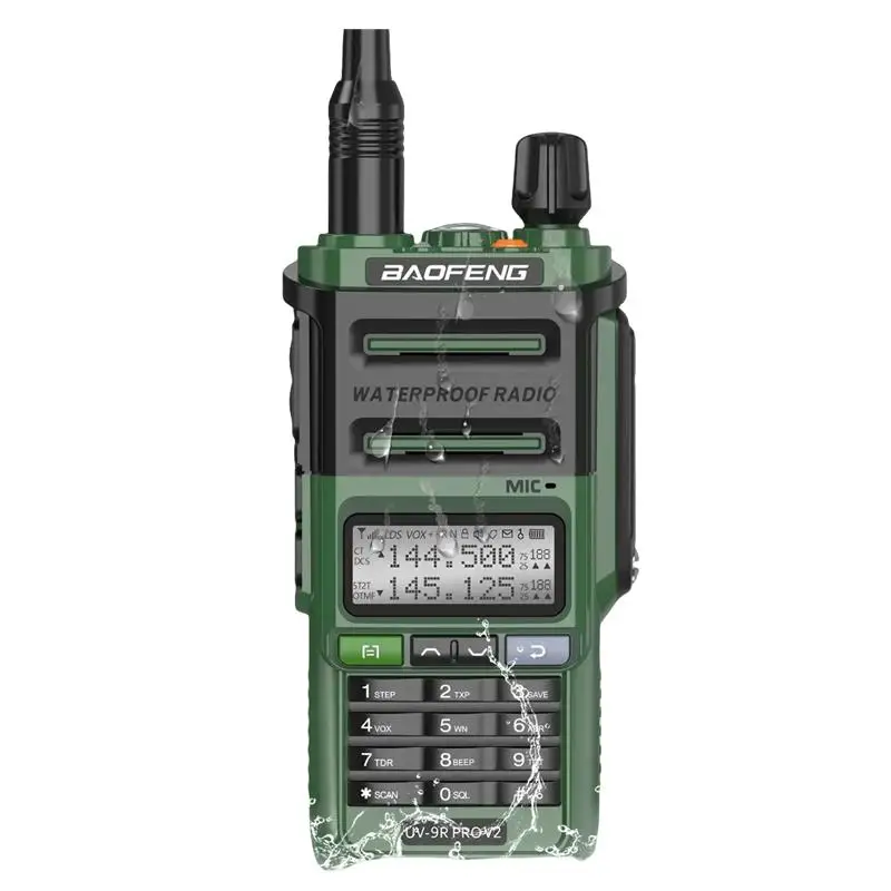 Top UV-9R Pro V2 Waterproof IP68 Walkie Talkie Type-c Charger Powerful UHF VHF Long Range Ham Radio