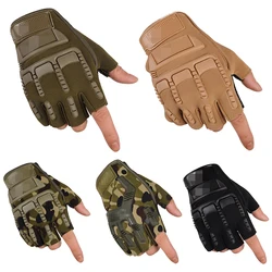 Guantes tácticos militares para exteriores, medio dedo, pesca, equitación, deportes, levantamiento de pesas, equitación, unisex