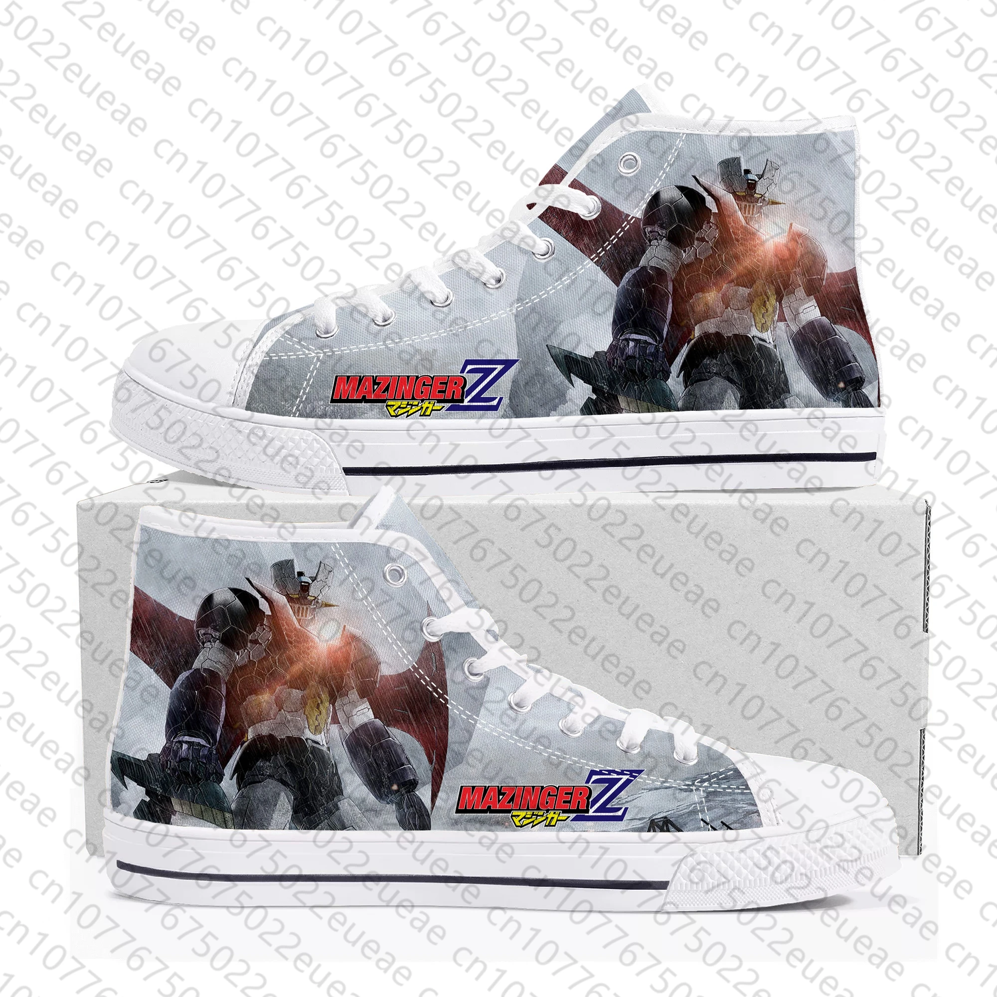 Hot Comics Mazinger Z Manga High Top Sneakers High Quality Mens Womens Teenager Canvas Sneaker Casual Couple Shoes Custom Shoe