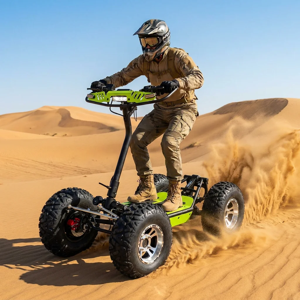 6000W 4WD Electric ATV for Adults, 75km/h High Speed Off-Road Quad 4 Wheeler, 50Ah Long Range All-Terrain Desert Scooter