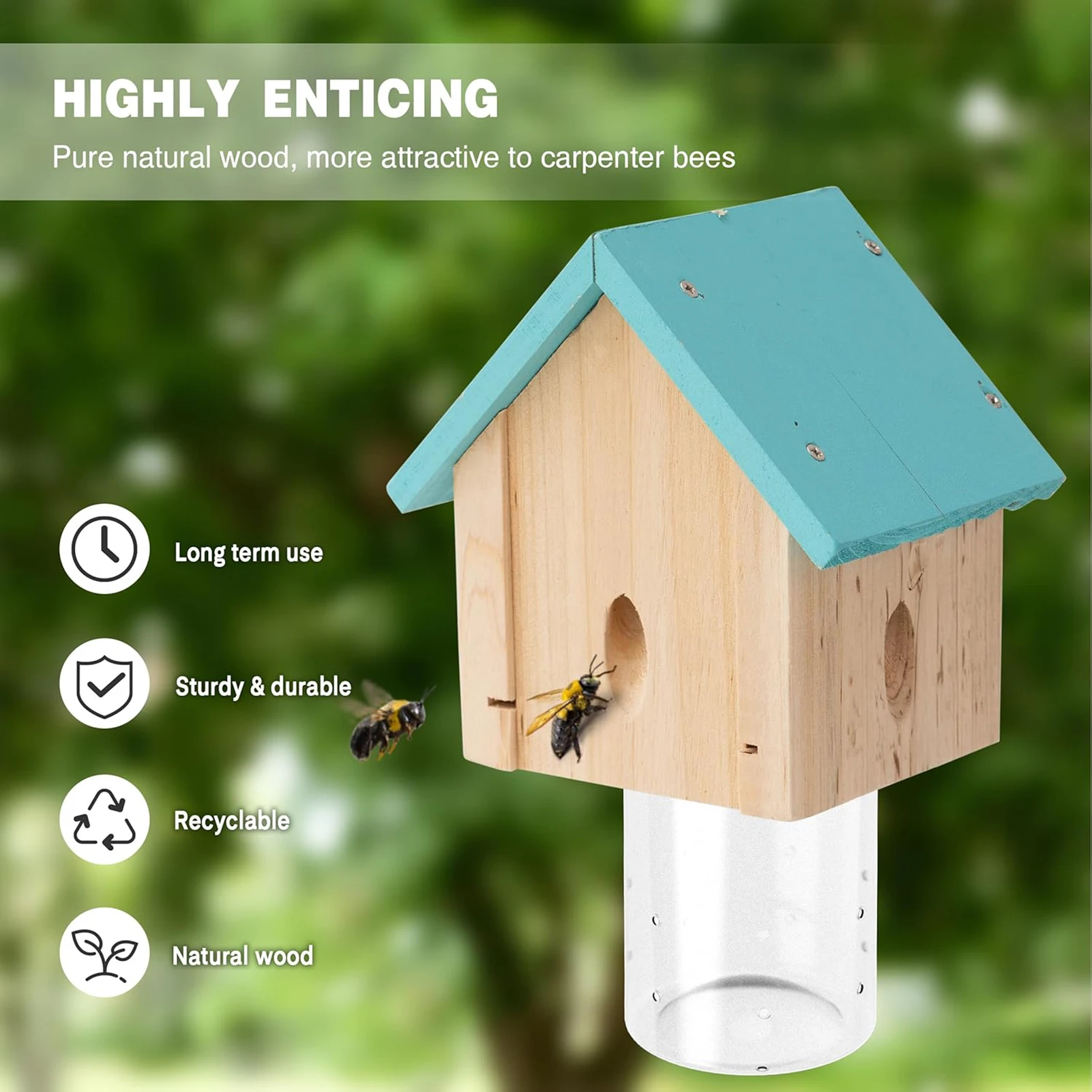 

Ловушка для пчёл для использования на открытом воздухе с подвесным креплением и из натуральных материалов для сада и огорода