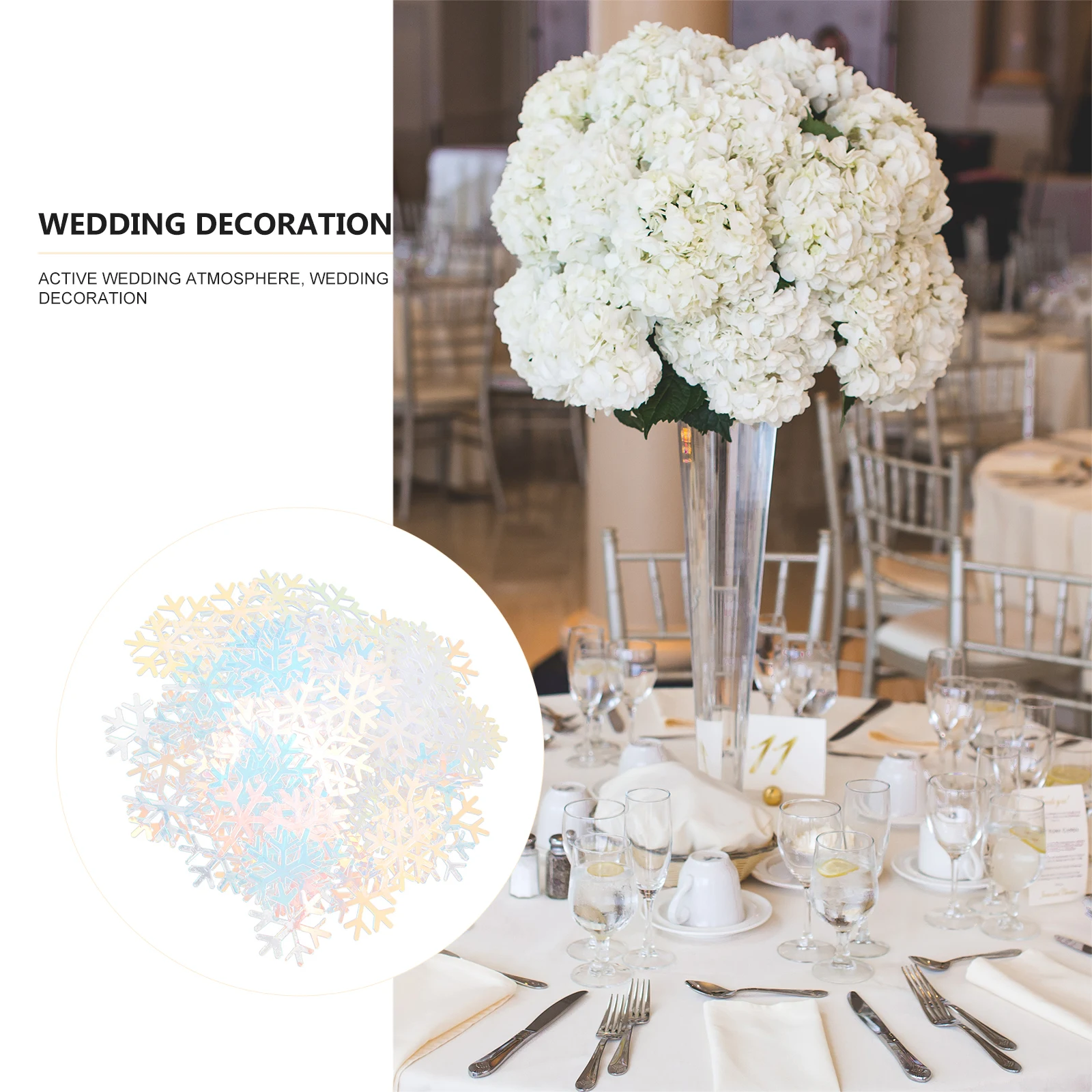 

600pcs Snowflake Christmas Decoration Creative Confetti Unique Design Wedding Party Decorations Xmas Tree Ornament Funny