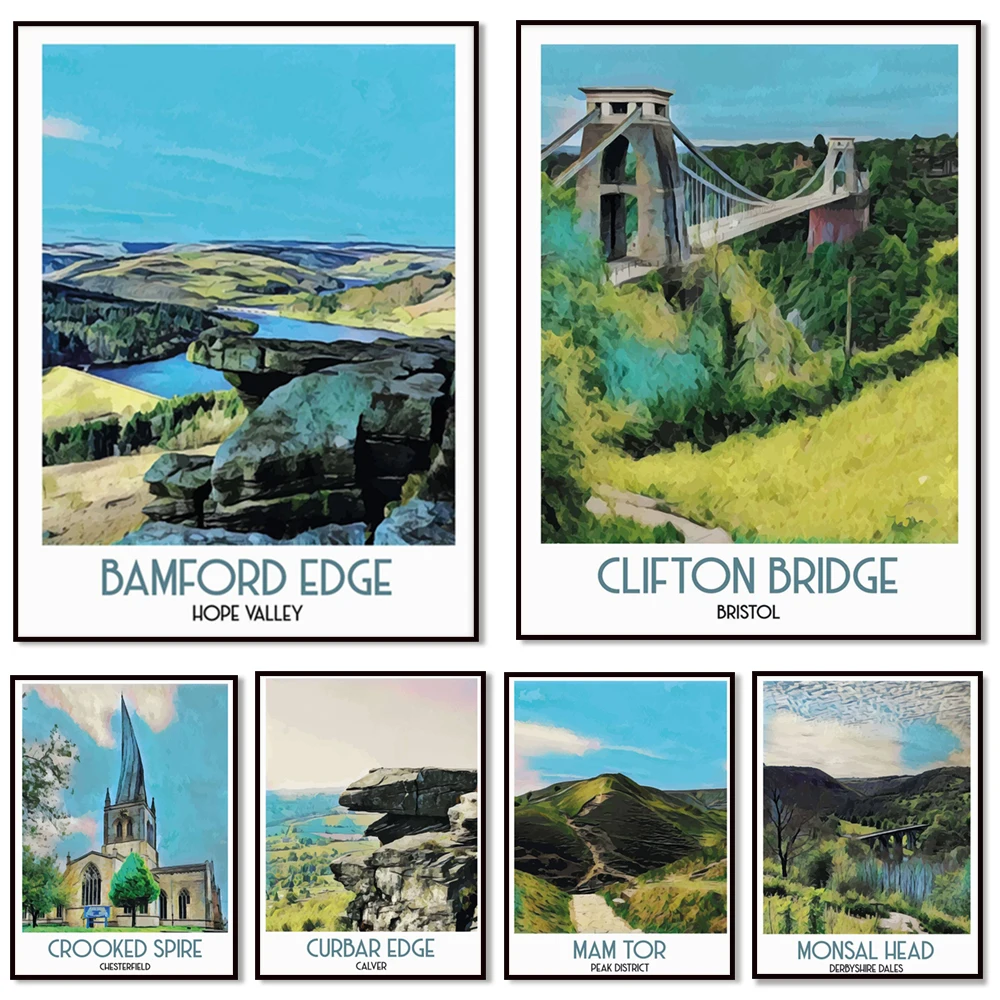 Clifton Suspension Bridge Bristol, travel poster, wall art, England
