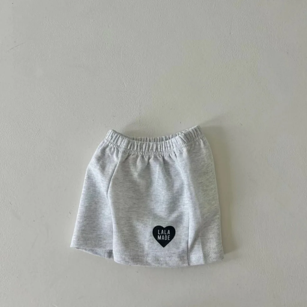 New summer boys and girls baby thin cotton elastic waist love letters casual minimalist shorts T 2 4 2 3