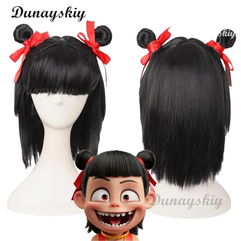 Фильм Нечха Дьявол Мальчик Адвент Парик Взрослый Комикс Выставка Косплей Милая Голова Незыхи Древний Стиль Двойной Шар Сценическое Шоу Головной Убор