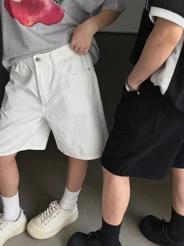 

Мужские летние джинсовые шорты Cleanfit белого цвета: новая коллекция, американский модный бренд, повседневные спортивные брюки длиной до колена