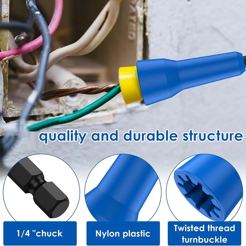 Wire Twisting Tool Wire Nut Twister Spin Twist Wire Connector Socket For Power Drill 1Set