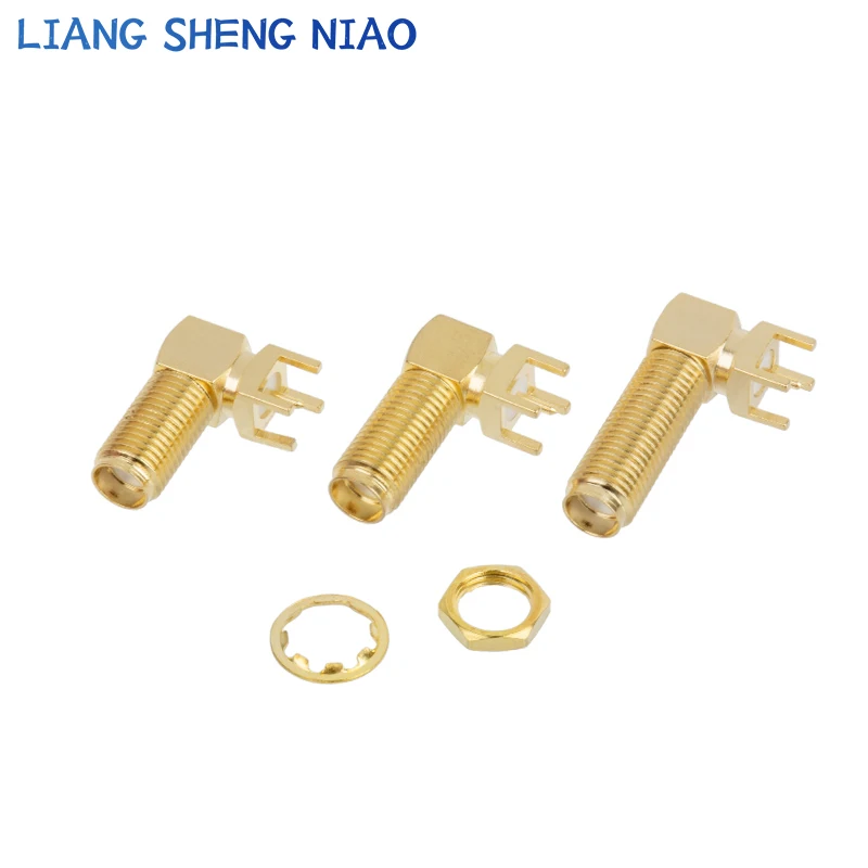 5PCS/1PC SMA female Thru Hole plug Right Angle 90 DEGREE ( SMA-KWE ) PCB Mount connector RF adapter best quality.