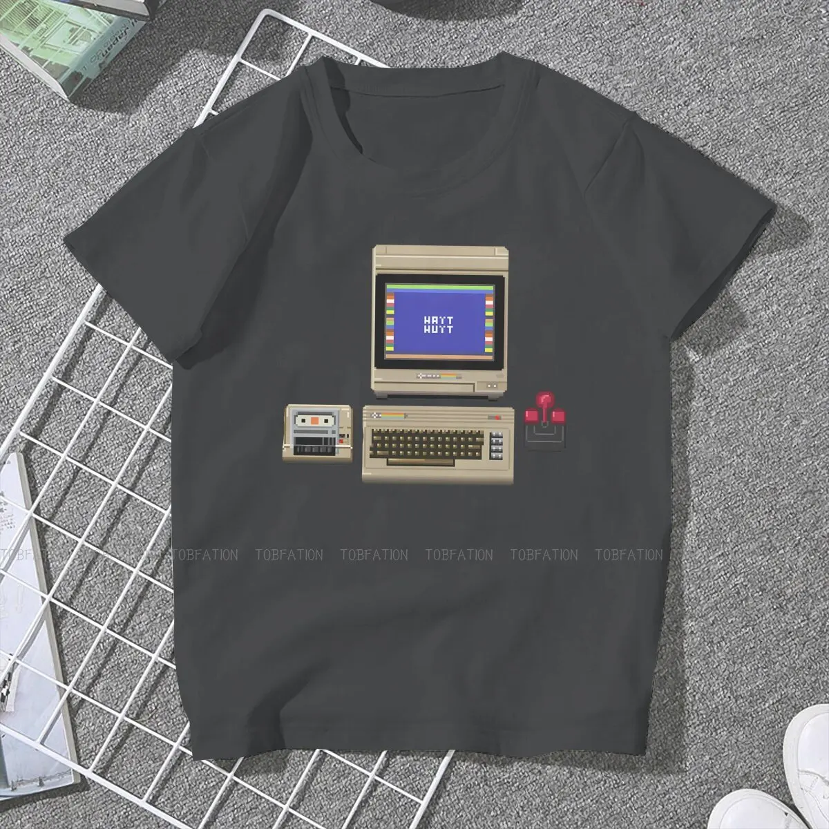 Pixel Art Unique TShirt for Girl Commodore 64 Computer Creative Graphic  T Shirt Stuff Ofertas