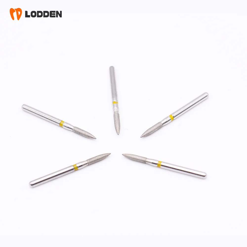 10PCS/Set Dental Diamond Burs Drill Blue Rings/Medium FO-series Dentistry Bur Flame/Bud Dentist Tools for Grinding& Polishing