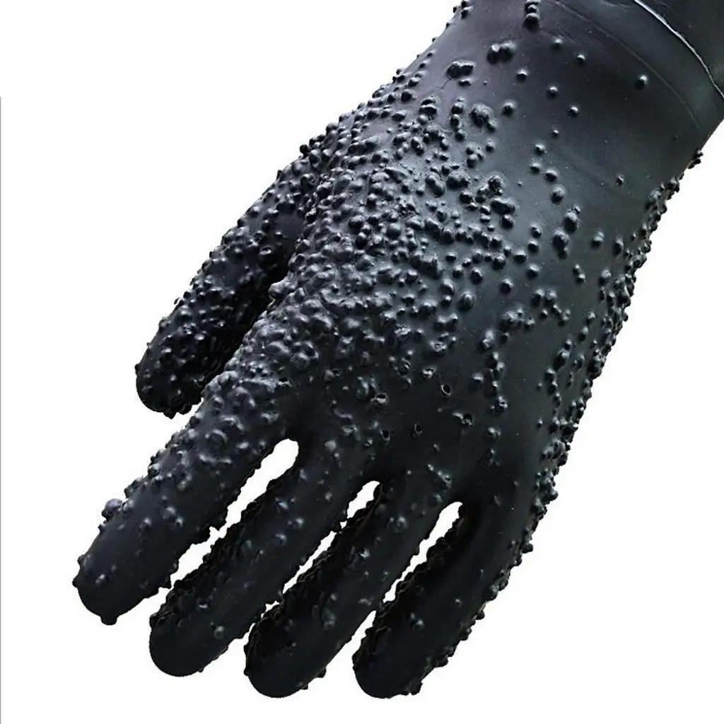 Guantes protectores izquierdo de 68 cm para equipo de chorro de arena, duraderos, color negro