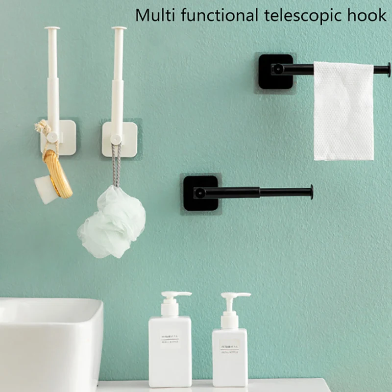 Multi Functional Storage Hook L-Shape Scalable Punch-Free Hook Hat, Cling Film,Clothing,Key Storage Hook Baseball Cap Hanger