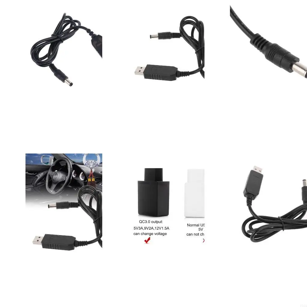 193A USB C PD QC3.0 USB to for DC 12V 1.5A Step Up Power Supply Cable Durable Univers
