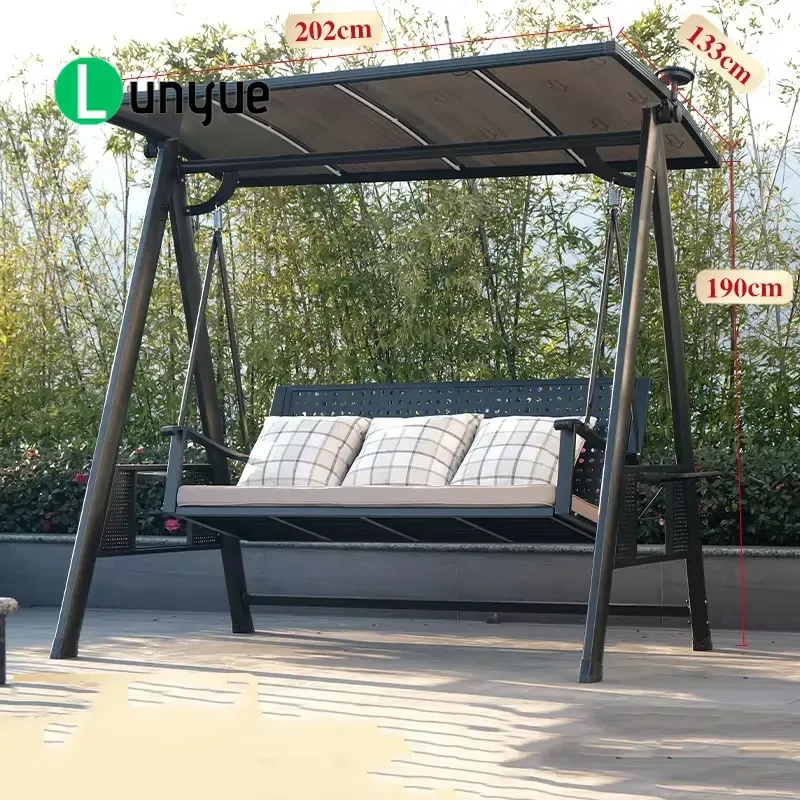 Custom Aluminum Frame Swing Chair Bench with Canopy for Outdoor Garden Courtyard Patio Furniture Durable Weather Resistant