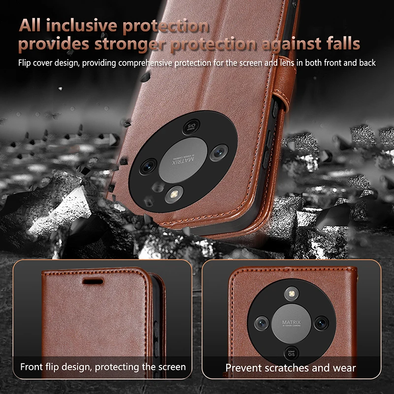 حافظة لهاتف Honor X9d 5G محفظة من جلد البولي يوريثان حافظات بطاقات الهاتف الناعمة من البولي يوريثان الحراري لهاتف Honor X9d حامي الشيفول