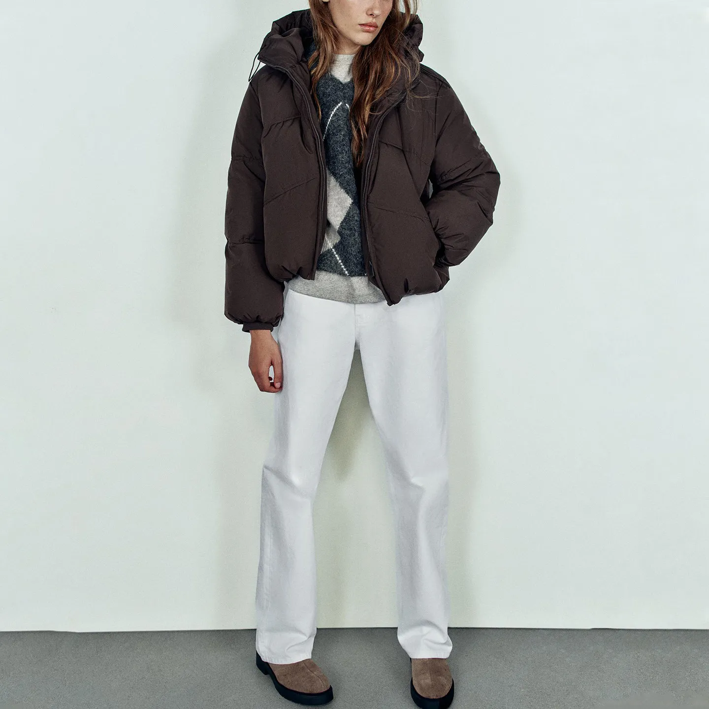 Women's Casual Loose Fit Long Sleeve Hooded Jacket Zipper Outdoor Coat ZADATA 2026 Autumn New Arrival 3046234