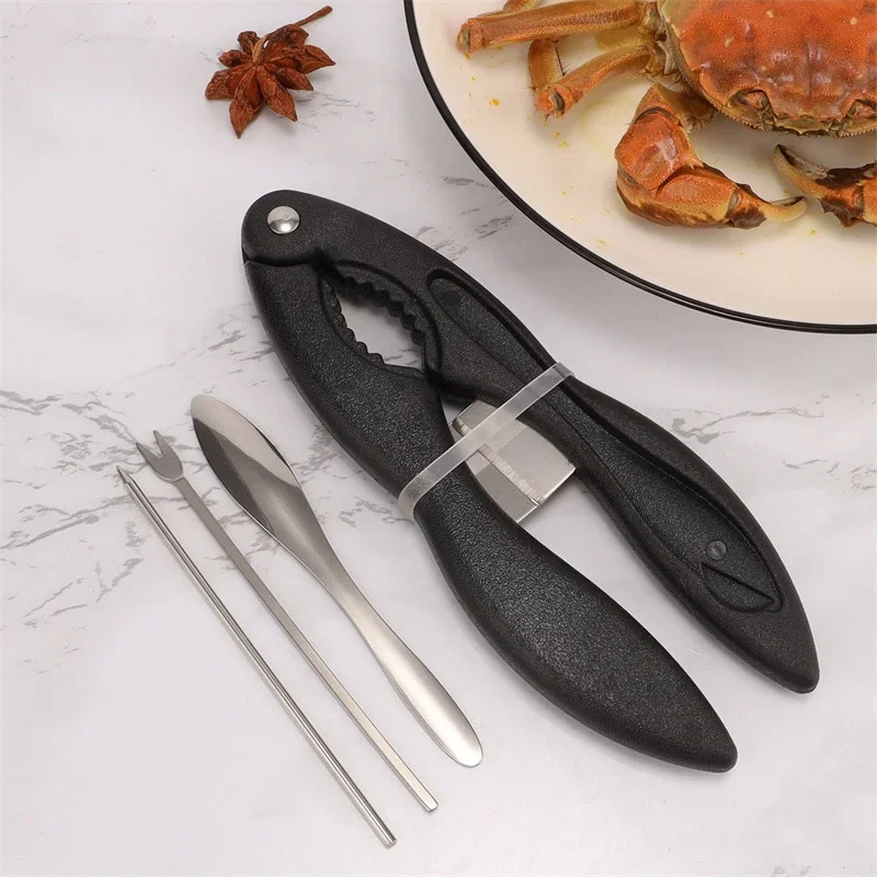 Shrimp and Crab Tools Multi-functional Shrimp Peeling Crab Pliers Crab Eating Set of Needles Forks Spoons Scissors Clips