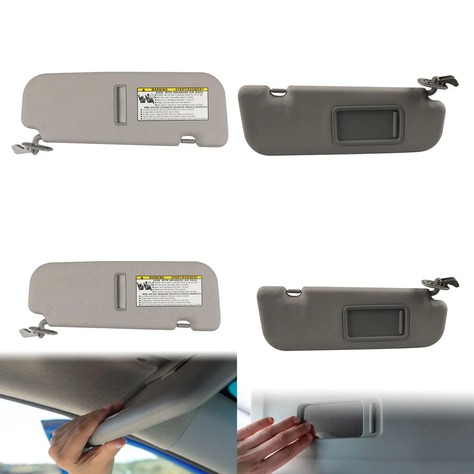 

Car Sun Visor 852103x000TX Auto Parts Gray Replace Block Sunlight Accessories Sturdy Car Visor for Hyundai Elantra 11-15