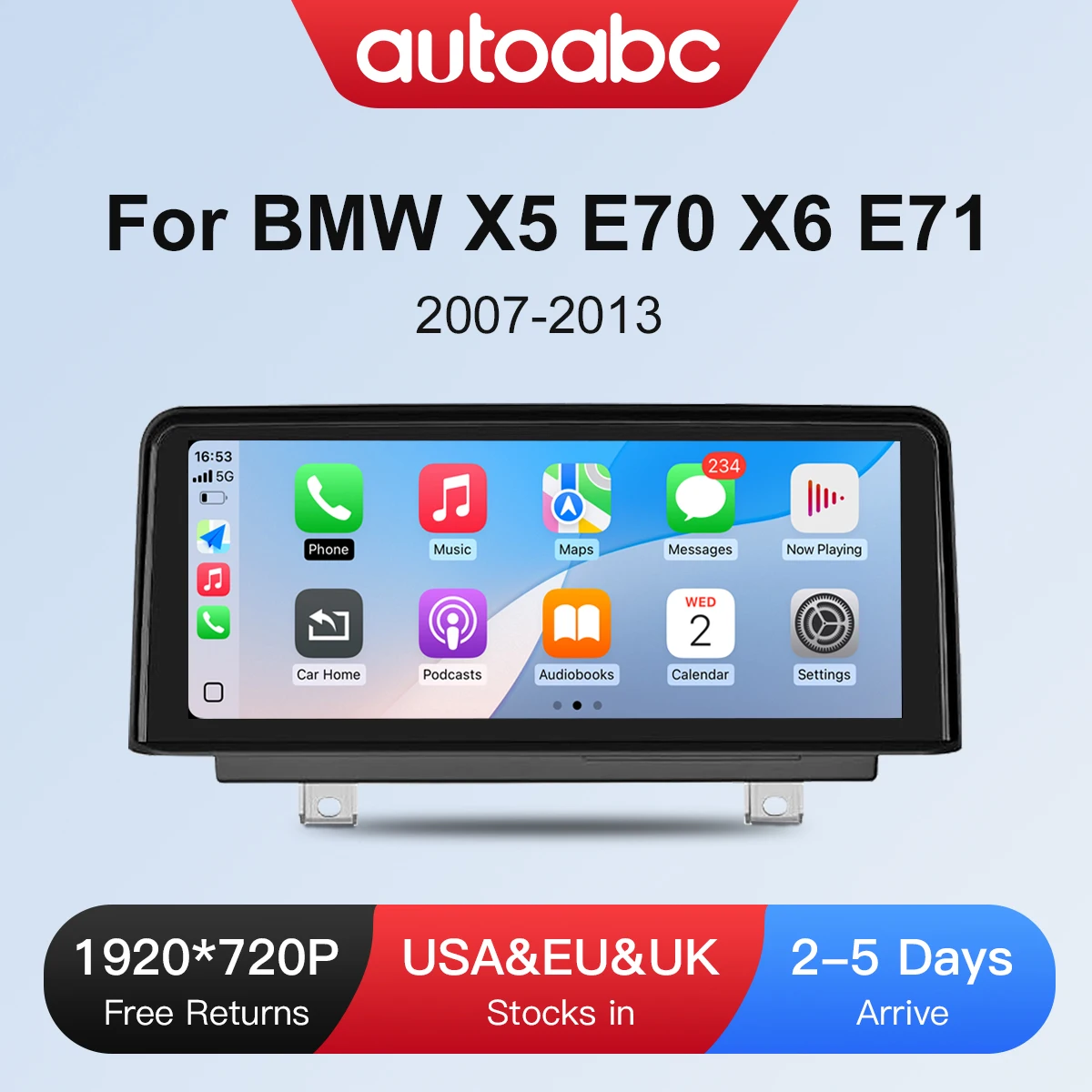 

1920*720 10.25inch Wireless Carplay Car Radio For BMW X5 E70 X6 E71 2007-2014 GPS Multimedia Intelligent Systems