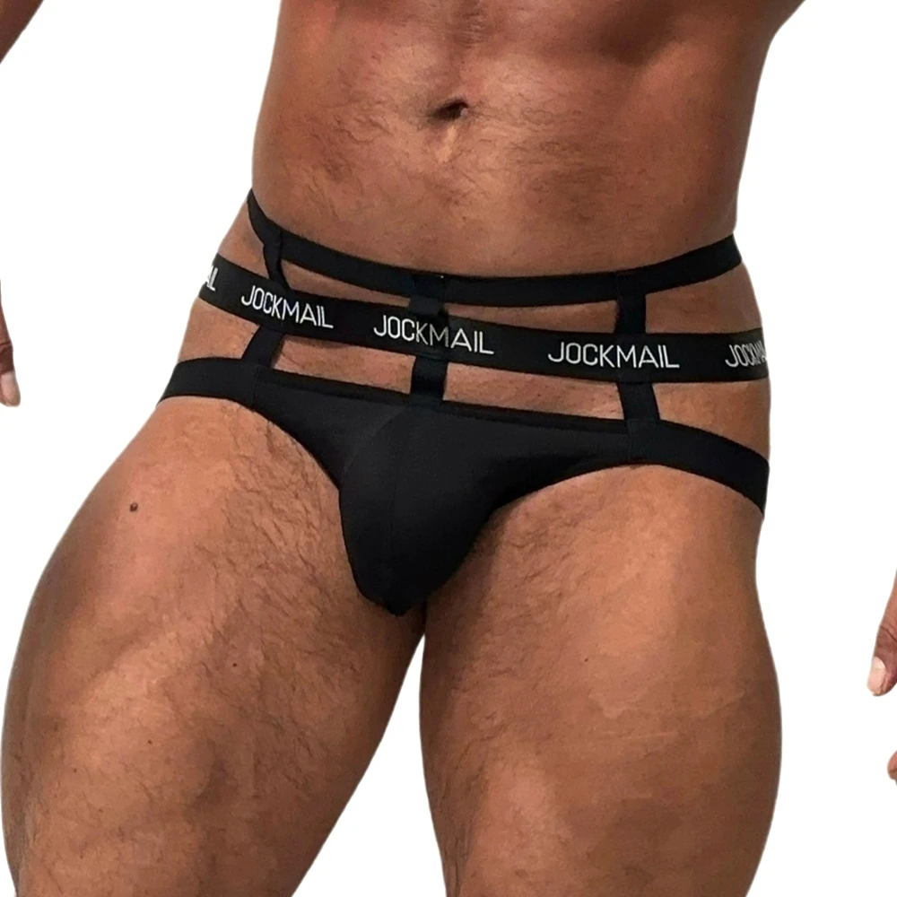 Ice Silk Jockstrap Men Underwear Sexy Harness Thong G String Leg Ring Bondage Lingerie Hombre Strap Panties T-back