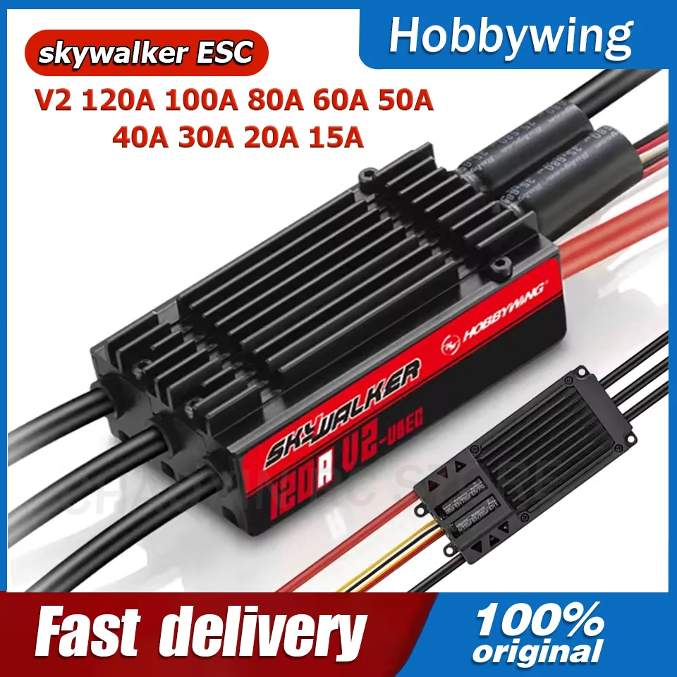 

Hobbywing Skywalker V2 ESC 120A 100A 80A 60A 50A 40A 30A 20A 15A Brushless ESC Speed Controller With UBEC For RC FPV Airplanes