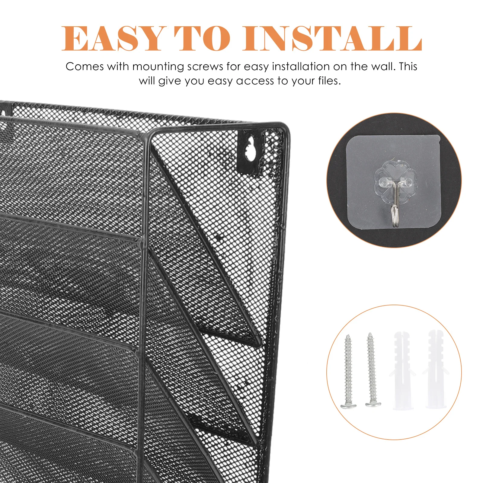 

Wall Mount File Organizer Metal Multi-Layer Hanging File Holder For Office Home Dormitory Document Storage Rack