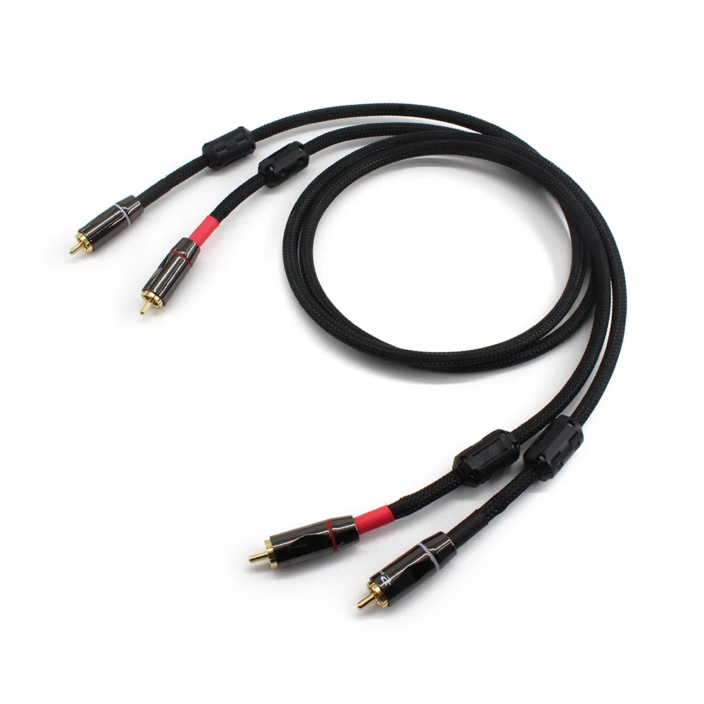 

HIFI RCA Cable SPDIF Digital Audio Cable / Thickened Wall Budweiser RCA + Canare Cable W/ Dual Magnetic ring / Black